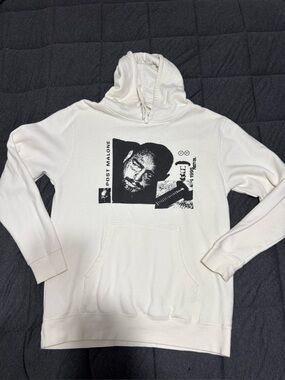 Posty Co Post Malone Graphic Portrait White Hoodie L